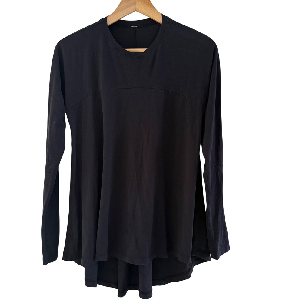 Lululemon‎ Long Sleeve Tunic Shirt Black Crewneck